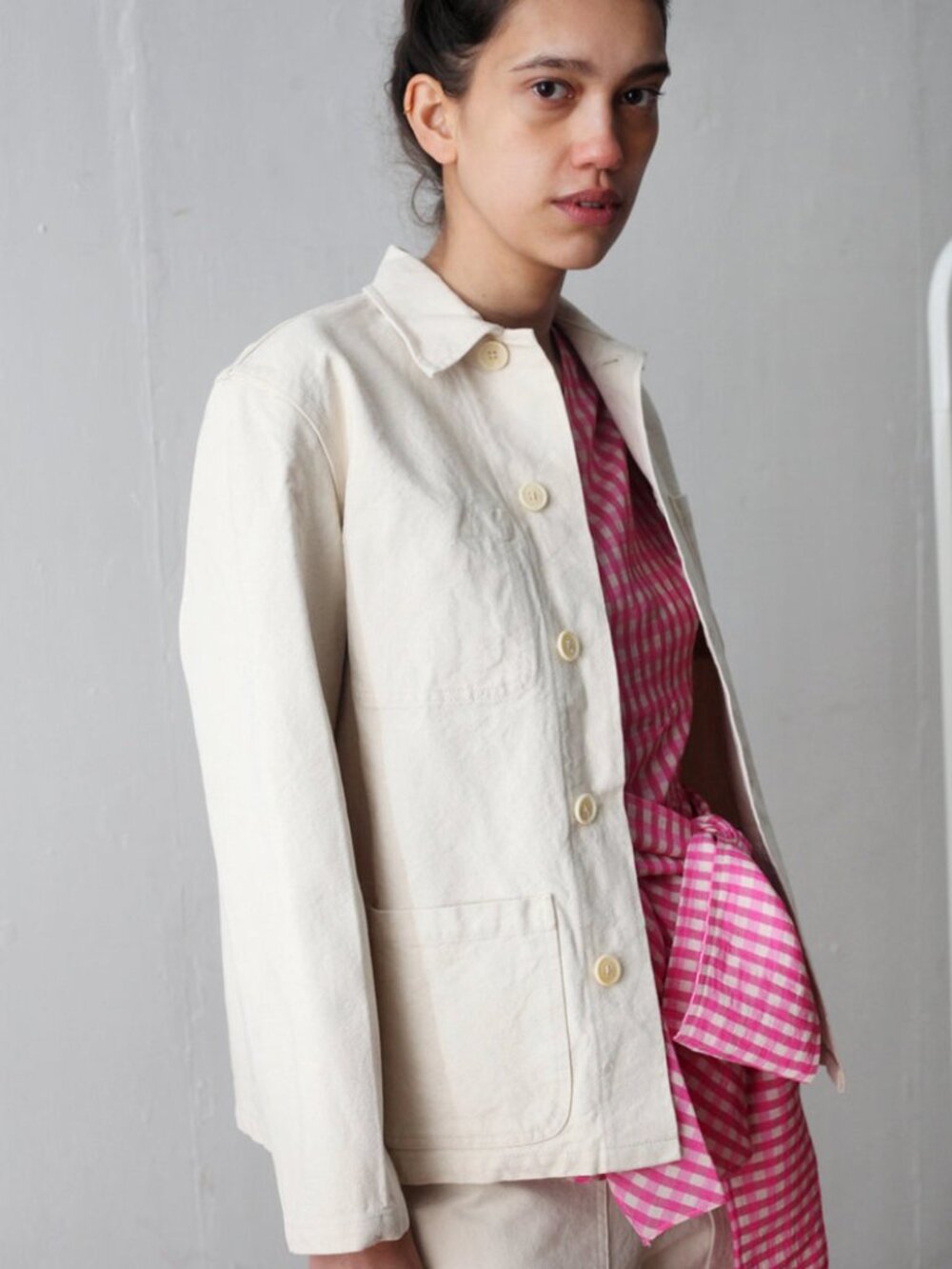 Caron Callahan Krasner Canvas Jacket in Cream/Natural